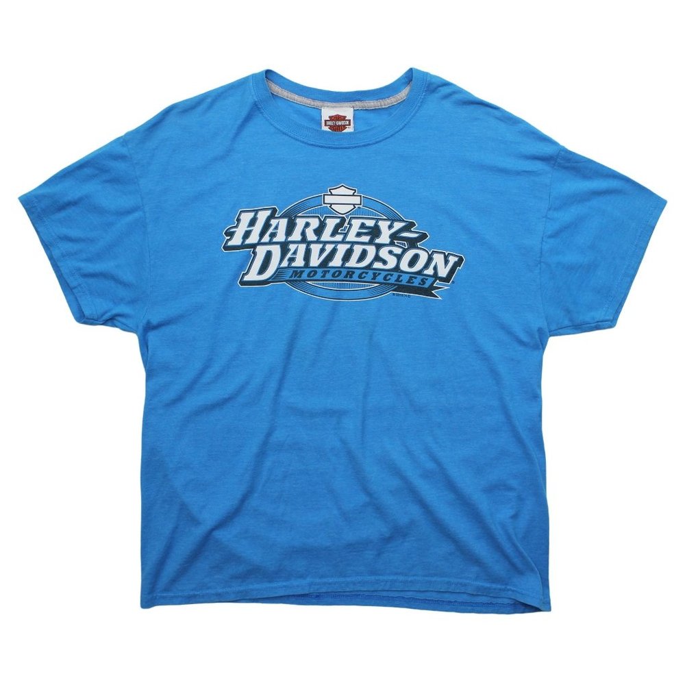 Harley Davidson Motorcycles 2014 Corpus Christi Blue Short Sleeve T Shirt Top L